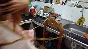 lonely peruvian teen cooks lunch but horny guy eats her shaved pussy instead then fucks her wet body hard