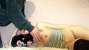 Young whore chokes on old man's deepthroat