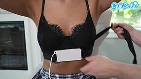 Natural Busty Brunette Fails Lie Detector, Sucks and Rides Cock