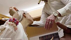 can the cute skinny secretary handle all her holes stretched wide?