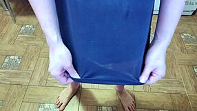 Guys share a casual living room massage with closeup views