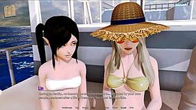 Harem hotel game episode 152 unfolds with raw hotel room action