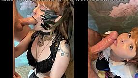 omg this goth cosplayer olivia jarden gags on photographer's juicy monster cock deep!! 👅💦