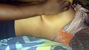 Massaging Girlfriend's Big Tits in See-Through Bra