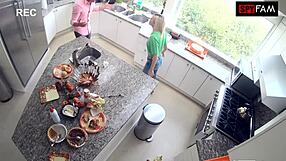 skinny stepsis begs stepbro's monster cock doggystyle after dinner