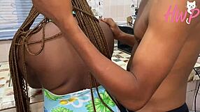 Rich Wife Takes House Boy's Monster Cock Kitchen Pound During Festival