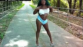 BIG ASS Beauty Squeezes Into Tight Denim Shorts Teasing Perfect Curves