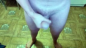 Guys share a casual living room massage with closeup views