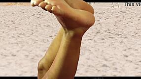 teasing beach voyeur preview hides agarabas and olpr's big ass shakes and foot play