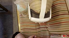 i pound stepmom's ass while she rubs pussy in vr glasses creampie finish