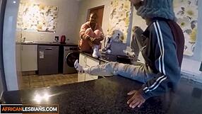 sexy african college roommates scissor wildly on hidden dorm cam