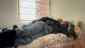 two slutty colombian lesbians fuck hard in leather jackets and boots