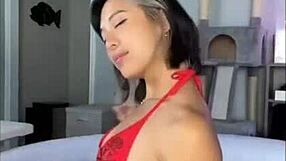 Chilling by the pool in a bikini