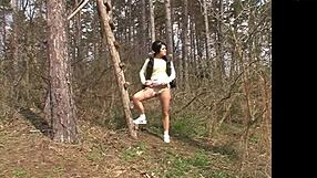 kate black fingers her big pussy outdoors in nature solo play