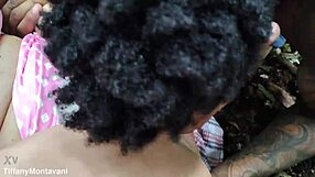 exhibitionist flaunts big ass in forest for black cock fisting