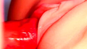 i'm uh always penetrating her shaved big pussy with toys double style