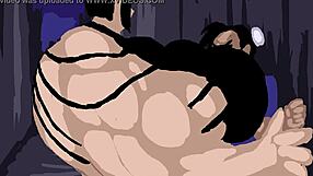 Juri dominates chun li in brutal street fighter maledom sex battle.