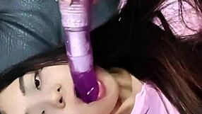 mom's hot colombian friend lets me film her epic sloppy blowjob on bed