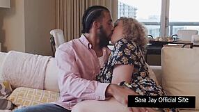 sara jay rides cock moaning hard for james angel's deep fuck