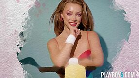 wanna see big ass blonde teen aubrey destremps strip during her softcore workout