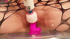 Sara Jay Squirts Hard on Clear Chair in Solo Show