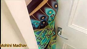 Random Store Guy Pounds Indian Beauty in Green Saree Costume Dirty Hindi Audio