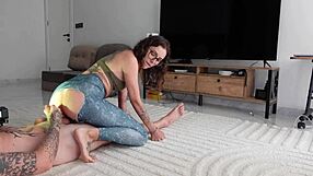 Fitness Models Rip Leggings for Gaping Anal Creampie