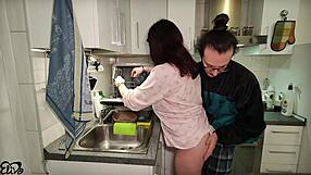 Pregnant Wife Titwanks Huge Cock Kitchen
