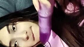 mom's hot colombian friend lets me film her epic sloppy blowjob on bed