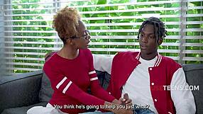 Tutor bangs black teen stepsis lacey london moaning interracial orgasms