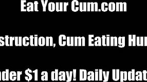 you gotta swallow ur load like good lil 18+ cum eater cei instruction now!!
