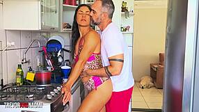 Kitchen Make-Out Turns Wild with Deep Penetration and Screaming Orgasms!