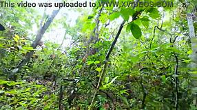 thai girl forest walk turns into quick outdoor doggystyle creampie