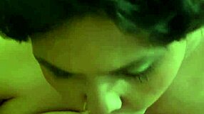 Tits bounce wildly during deepthroat cumshot display.