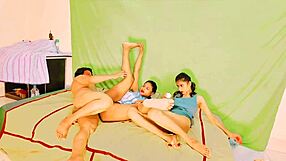 Uttaran20 college teens ffm threesome with squirting and riding
