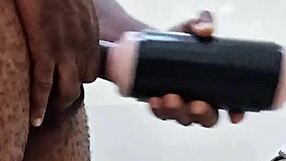 I miss my girlfriend so much, stroking my huge monster cock with toys in the bathroom feels desperate and aching mar 15