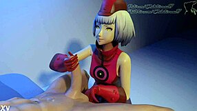 Elizabeth from Persona 3 Strokes Cock in Eager Handjob Frenzy