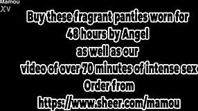 mamou's angel teases with big natural tits before cumshot on boobs