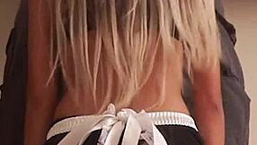 Candie Cross Chokes On Deepthroat Face Fuck As French Maid