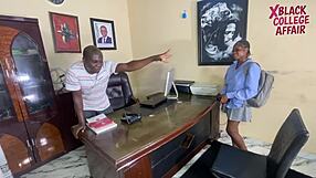 Xhaf Teacher's Black Monster Cock Seals Exam Deal With Bent Over Doggystyle Creampie in Office