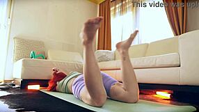 A Little Yoga Help Turns into Pretty Redhead's Rough Pussy Pounding