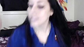 brunette latina nerd goddess punishes in jeans strip game