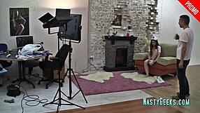 Nurse in stockings seduces with legs during patient photoshoot