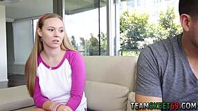 Petite teen's tiny hole stretched by monster cock creampie