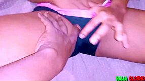 hey babe come watch this horny ebony girlfriend play with her big tits and pussy up close