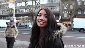 British Exhibitionist Lass Pisses Pants Publicly Outdoors