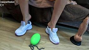 crzywifeslut destroys huge cat dildo deep in gaping milf ass