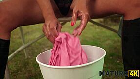 Public mature fucks boy in Czech village!