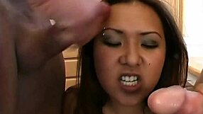 Latina Teen Slut Craves Double White Cock Facial Cum Blast