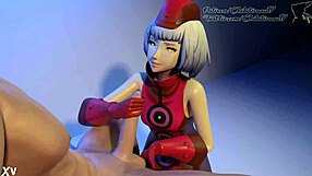 Elizabeth from Persona 3 Strokes Cock in Eager Handjob Frenzy